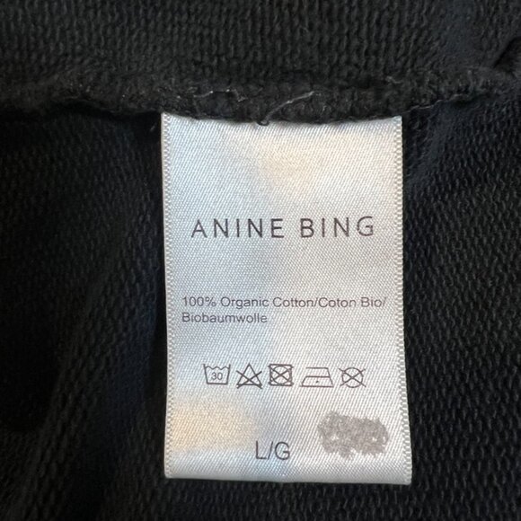 Anine Bing Jace Viper Sweatshirt in Washed Black Size Large - Picture 8 of 10